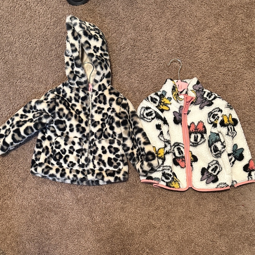 Leopard Print and Minnie Mouse Fleece Jackets